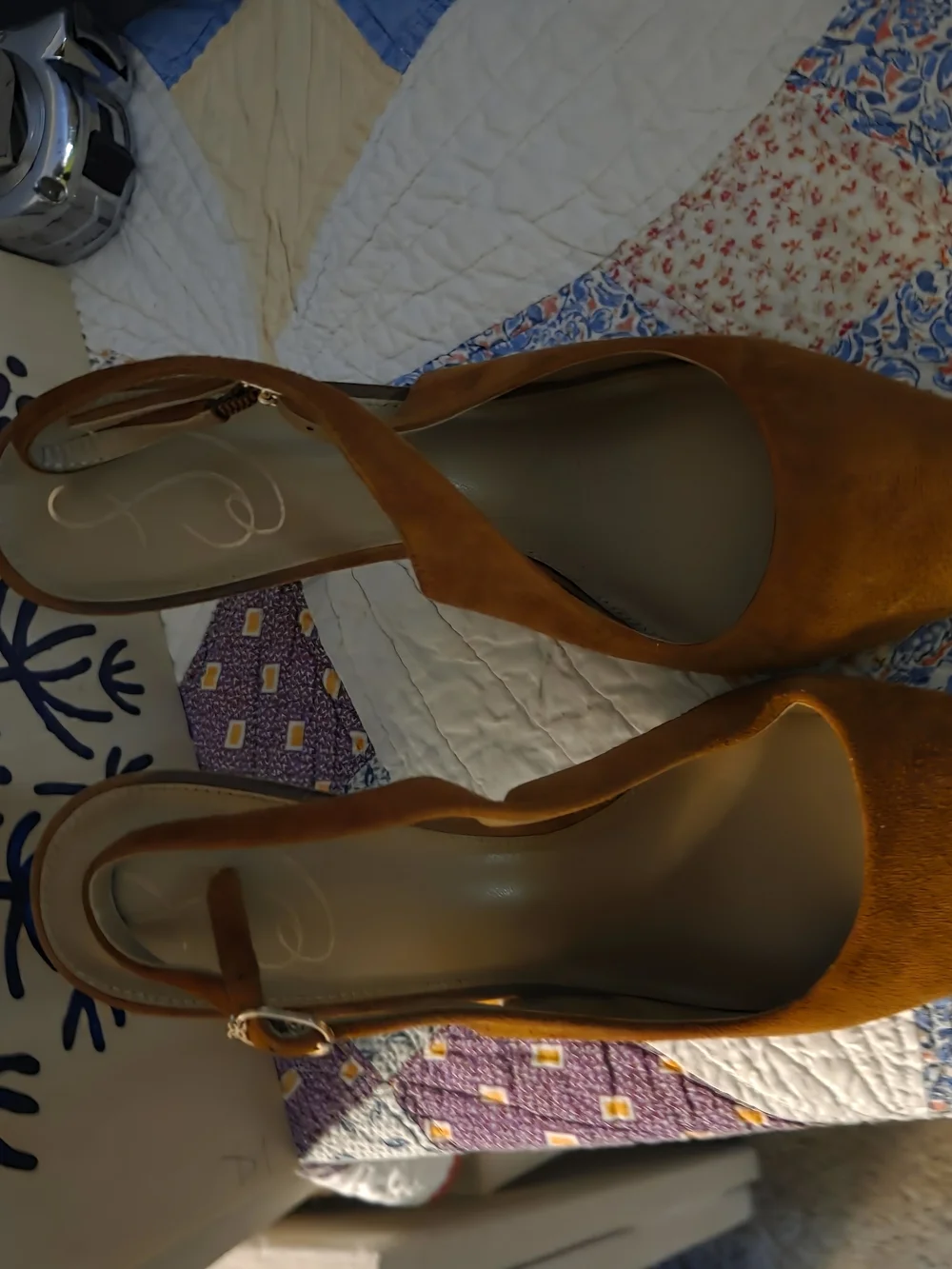 Women's Pointed-Toe Slingback Heels in Chestnut Brown Sam Eldeman 8.5 Gently Use